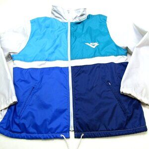 VTG Pony Windbreaker Jacket Mens Large Packable Hood Colorblock Retro Gorpcore